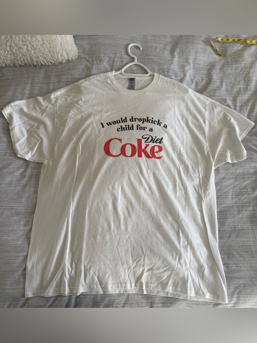 Diet Coke Graphic Tee - White with Red Print Gildan Brand. 2XL